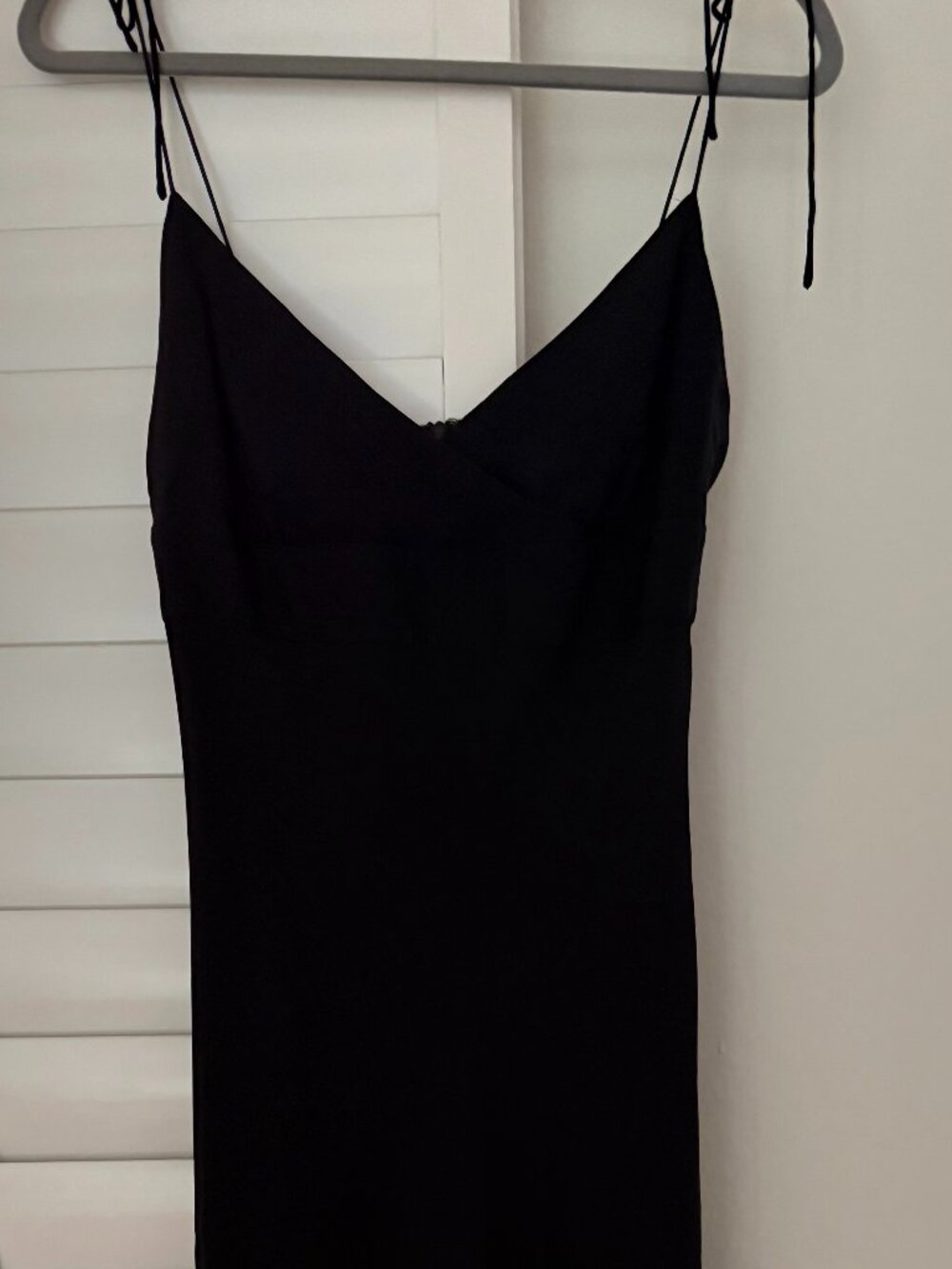 J.Crew black silk midi spaghetti strap dress